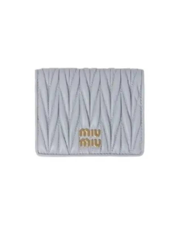 Matelasse Leather Half Wallet Pearl Grey - MIU MIU - BALAAN 2