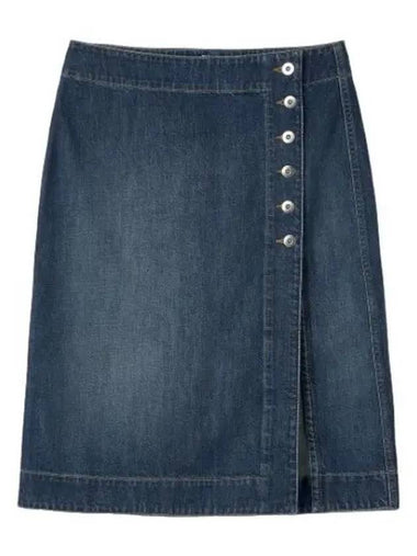 Medium Washed Denim Skirt Mid Blue - BOTTEGA VENETA - BALAAN 1