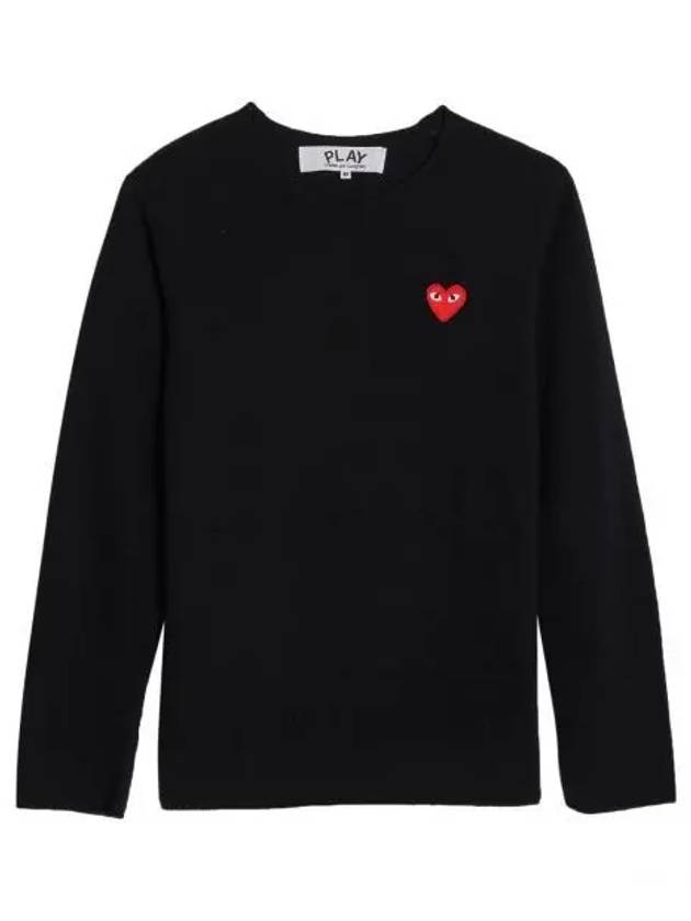 Red Heart Crew Neck Knit Top P1 N068 1 Black - COMME DES GARCONS - BALAAN 2