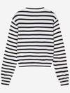 Fox Head Intarsia Regular Striped Cardigan Black White - MAISON KITSUNE - BALAAN 3