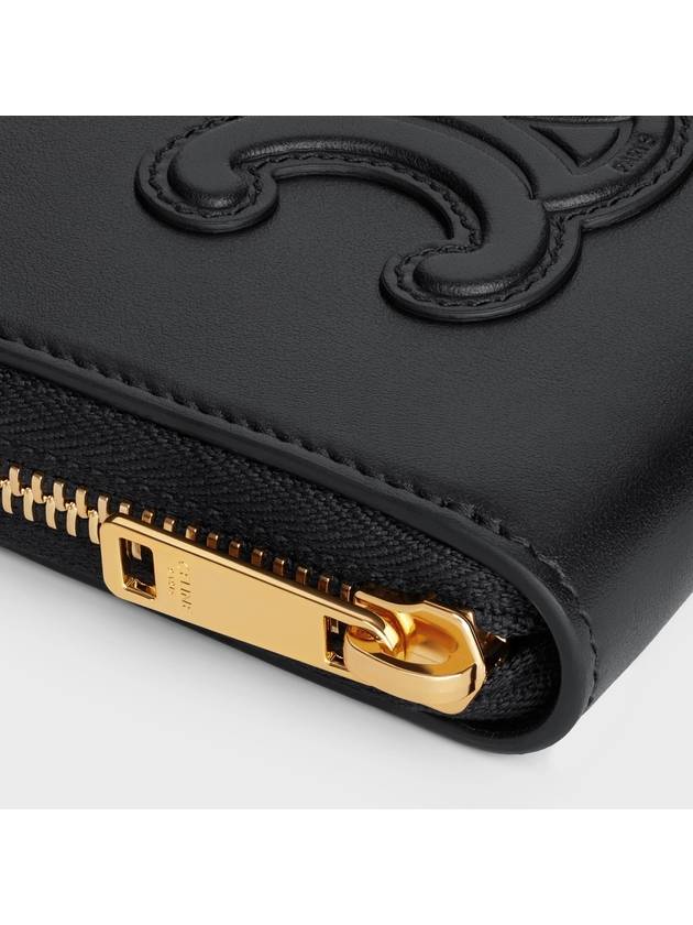 Cuir Triomphe Compact Smooth Calfskin Half Wallet Black - CELINE - BALAAN 6