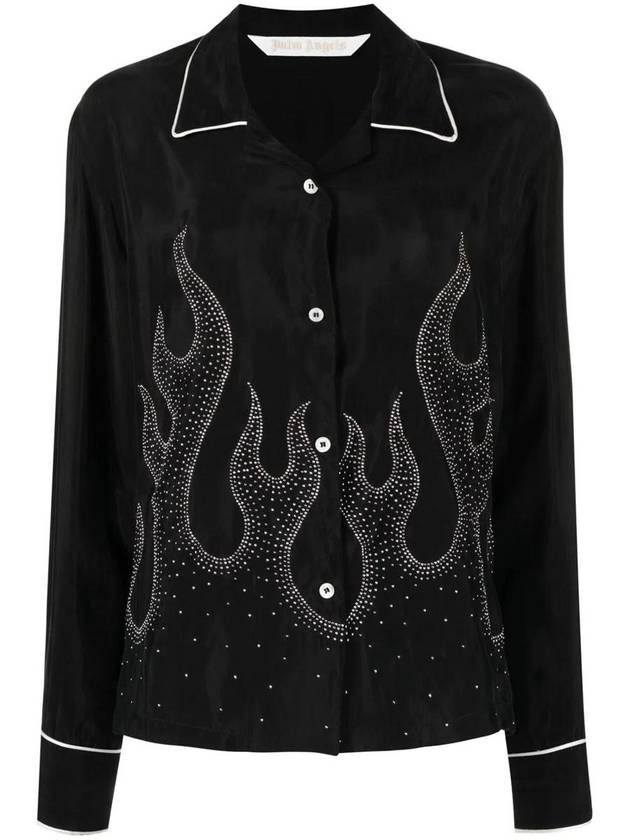 Flame Embroidery Shirt PWGA085F22FAB0011072 - PALM ANGELS - BALAAN 2