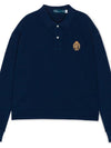 Polo women s logo embroidery navy long sleeve t shirt 211910162 002 - RALPH LAUREN - BALAAN 3