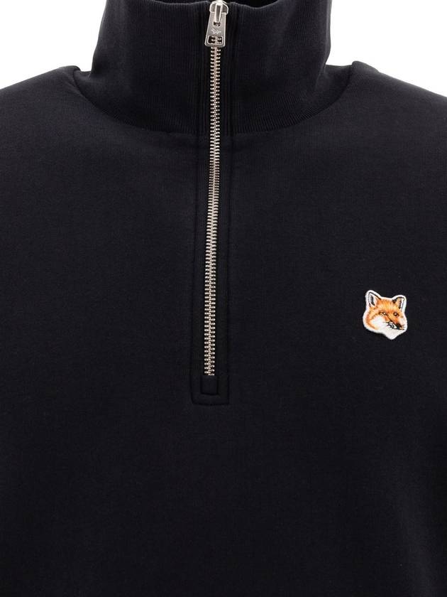 Fox Head Patch Half Zipper Sweatshirt Black - MAISON KITSUNE - BALAAN 4