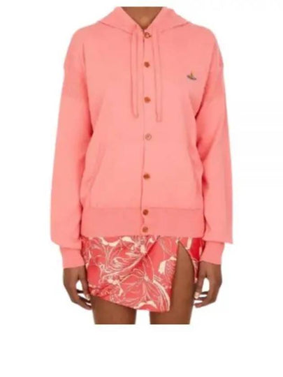 Embroidered Logo Hoodie Cardigan Pink - VIVIENNE WESTWOOD - BALAAN 2