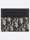 Oblique Jacquard Grained Leather Card Wallet Black - DIOR - BALAAN 6