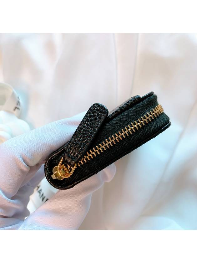 Classic Zipped Coin Purse Grained Calfskin & Gold Black - CHANEL - BALAAN 7