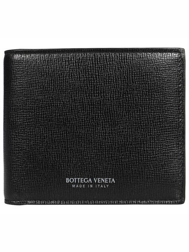 Logo Leather Half Wallet Black - BOTTEGA VENETA - BALAAN 1