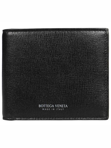 Logo Leather Half Wallet Black - BOTTEGA VENETA - BALAAN 1