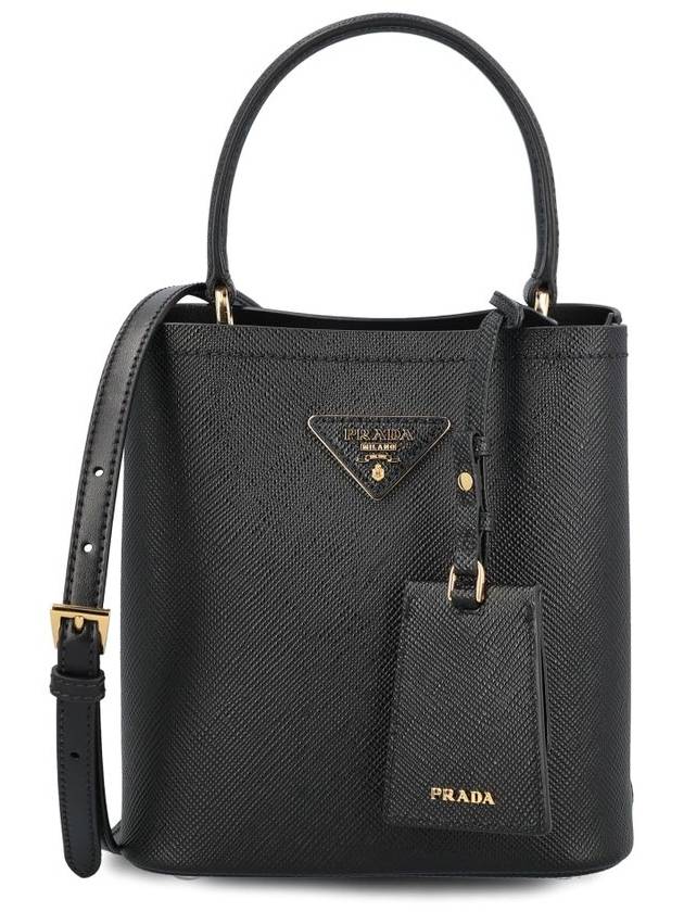 Panier Saffiano Leather Small Tote Bag Black - PRADA - BALAAN 2