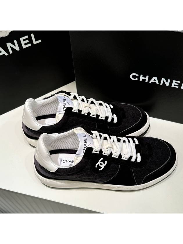 Women s Sneakers Suede Calfskin CC Logo Shoes Black - CHANEL - BALAAN 4