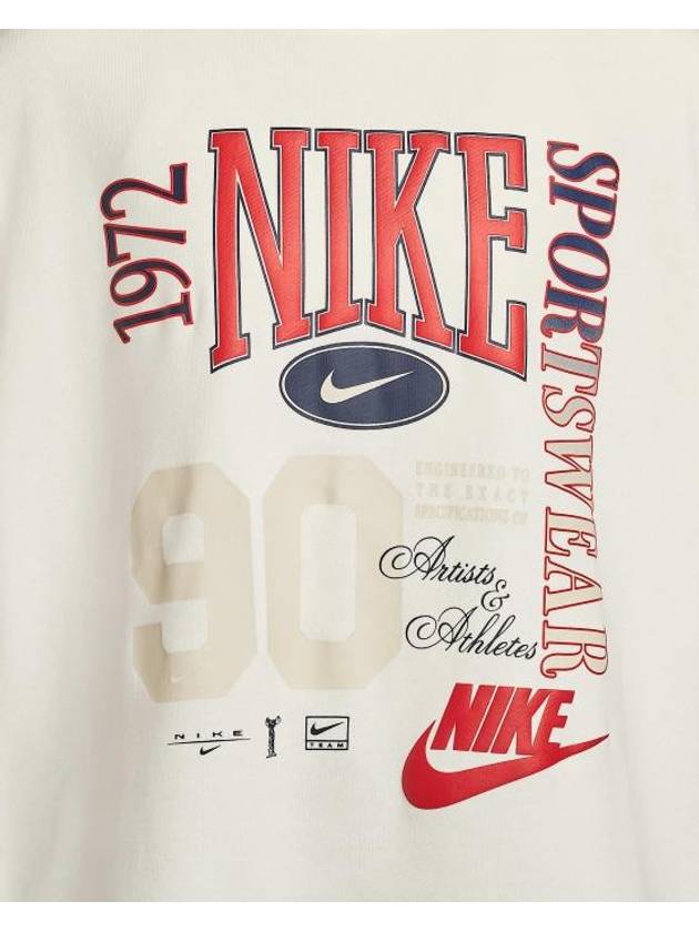 Women's Oversized Crew-Neck French Terry Sweatshirt Ivory - NIKE - BALAAN 3