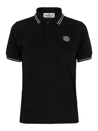 Kids Pinstripe Details Short Sleeve PK Shirt Black - STONE ISLAND - BALAAN 2