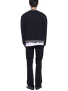 Men's Funnel Neck Button Up Wool Jacket Navy - THOM BROWNE - BALAAN 6