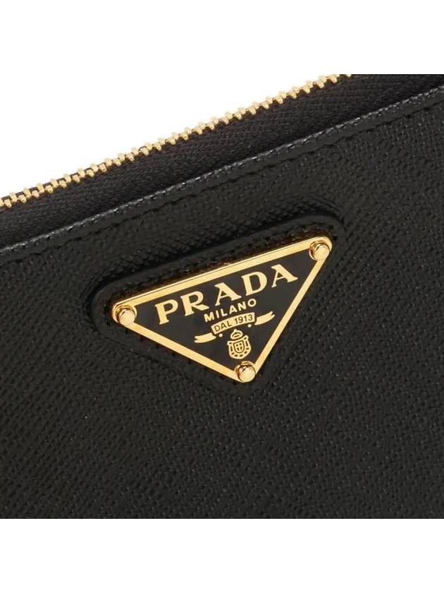 Saffiano Leather Card Wallet Black Silver - PRADA - BALAAN 6