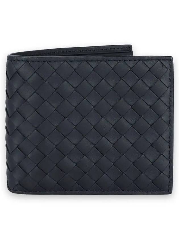 Men's Intrecciato Half Wallet Navy - BOTTEGA VENETA - BALAAN 3