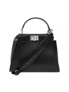 Peekaboo Mini Leather Tote Bag Black - FENDI - BALAAN 2