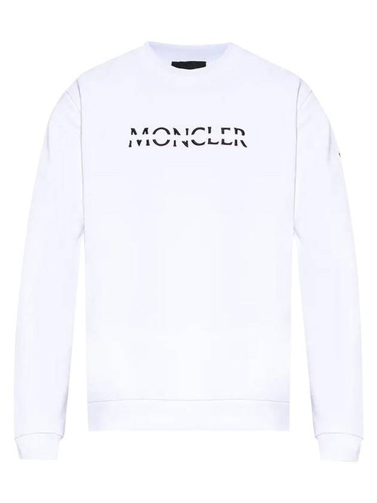 Tonal Logo Crew Neck Sweatshirt White - MONCLER - BALAAN 1