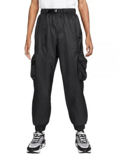 Tech Embroidered Logo Cargo Track Pants Black - NIKE - BALAAN 2