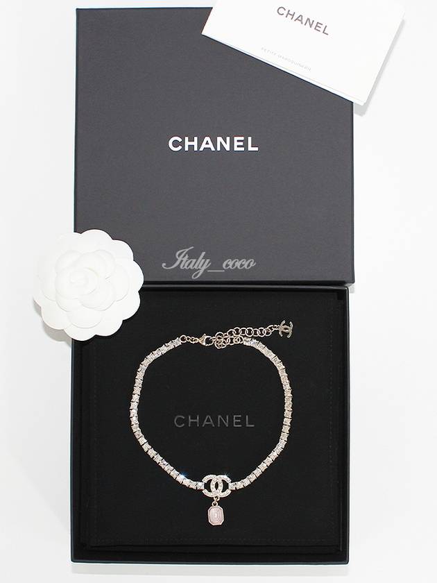 Logo Crystal Choker Necklace Gold - CHANEL - BALAAN 2