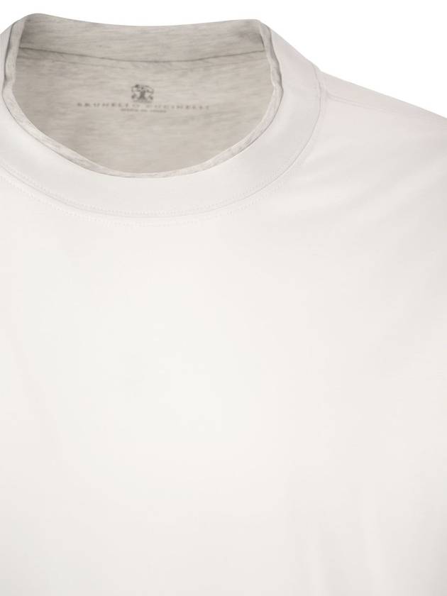 Men's Layered Effect Short Sleeve T-Shirt White - BRUNELLO CUCINELLI - BALAAN 5