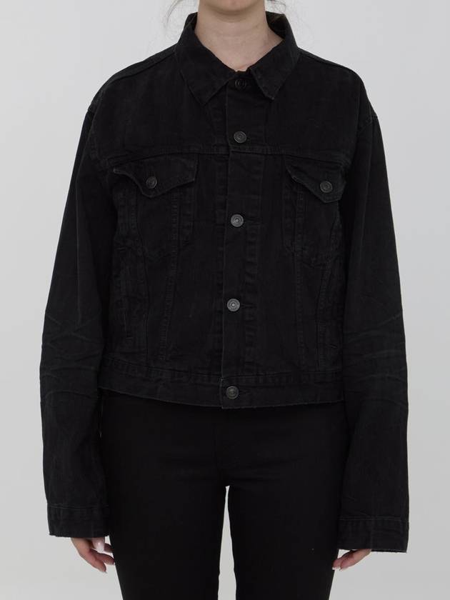 Back Logo Denim Jacket Black - BALENCIAGA - BALAAN 2