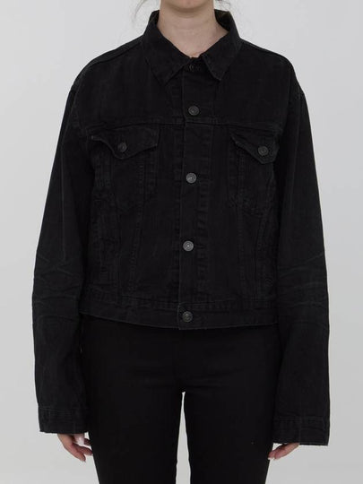 Back Logo Denim Jacket Black - BALENCIAGA - BALAAN 2