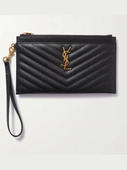 Cassandre Matelasse Large Zipped Clutch Bag Black - SAINT LAURENT - BALAAN 2