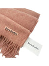 Logo Wool Fringe Scarf Rose Melange - ACNE STUDIOS - BALAAN 4