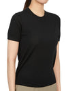 Women's Regal Wool Slim Crew Neck Short Sleeve T-Shirt Black - THEORY - BALAAN 4