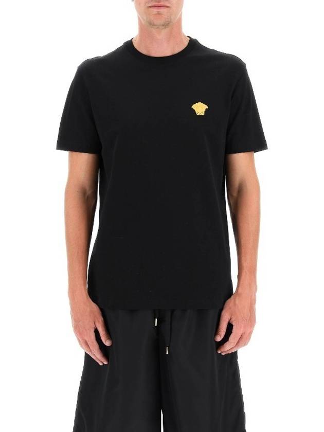 Medusa Embroidery Cotton Short Sleeve T-shirt Black - VERSACE - BALAAN 3