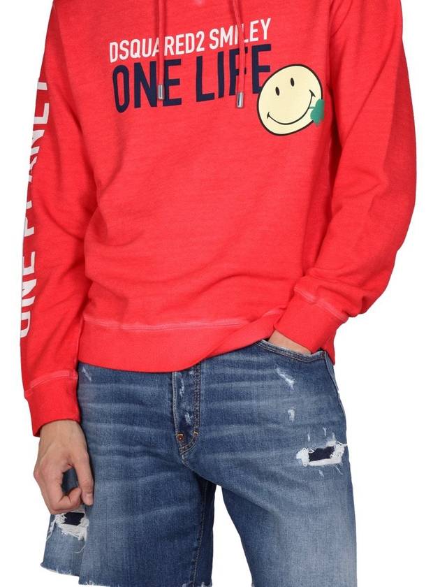 Men's Smiley Hood Red - DSQUARED2 - BALAAN 5