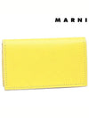 Logo Saffiano Leather Card Wallet Yellow - MARNI - BALAAN 5