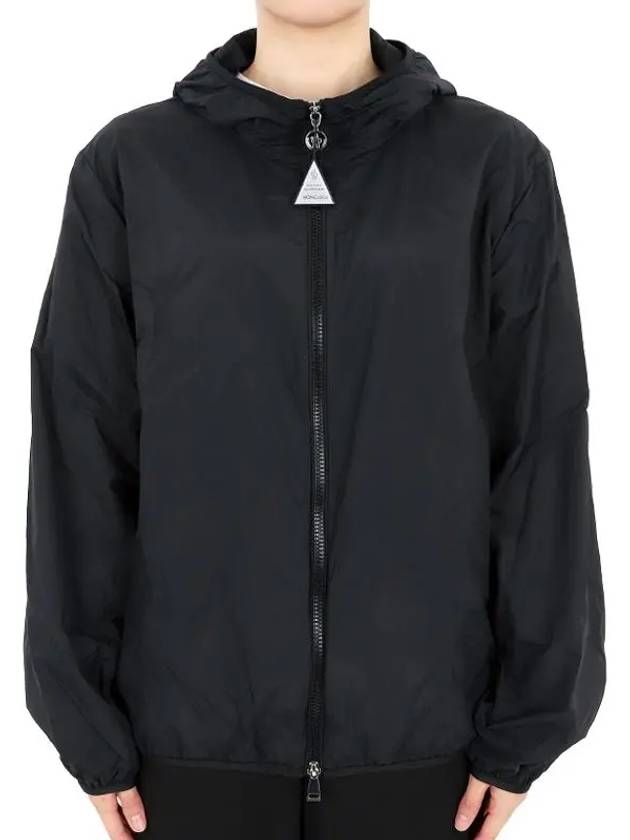 Fegeo Logo Patch Zip Up Hoodie Black - MONCLER - BALAAN 3