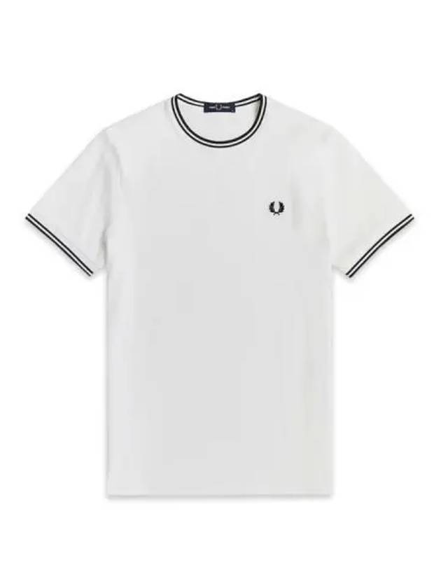 Fred Perry Twin Tip Short Sleeve T Shirt White - FRED PERRY - BALAAN 1