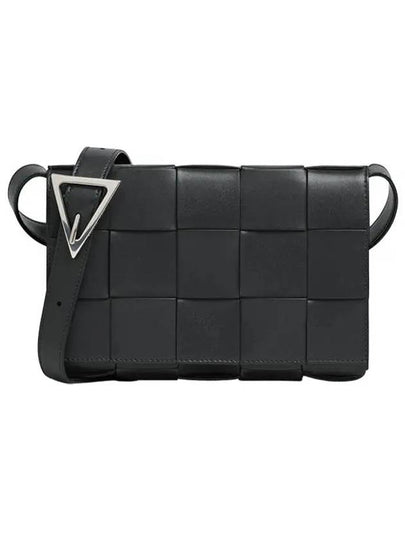 Cassette Intrecciato Leather Cross Bag Ardoise - BOTTEGA VENETA - BALAAN 2