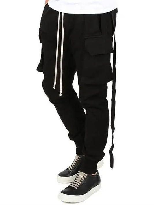 Dark Shadow Mastodon Cut Cargo Cotton Track Pants Black - RICK OWENS - BALAAN 2