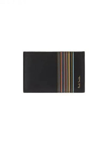 Textured Stripe Card Wallet Black 271791 - PAUL SMITH - BALAAN 1