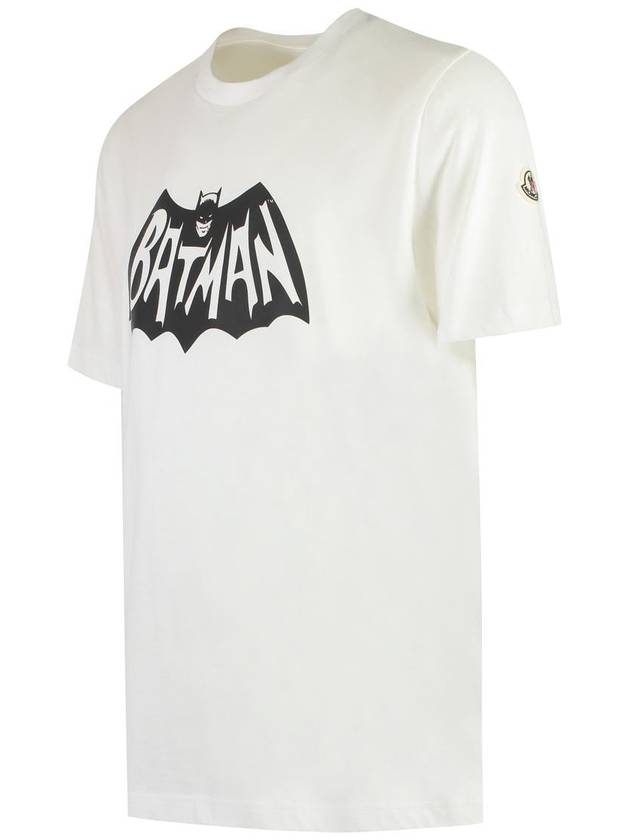 Batman Logo Short Sleeve T-Shirt Optical White - MONCLER - BALAAN 4