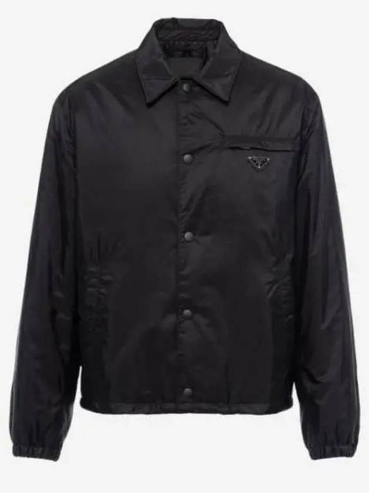 Re-nylon blouson jacket black - PRADA - BALAAN.