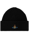 ORB Logo Sporty Beanie Black - VIVIENNE WESTWOOD - BALAAN 2