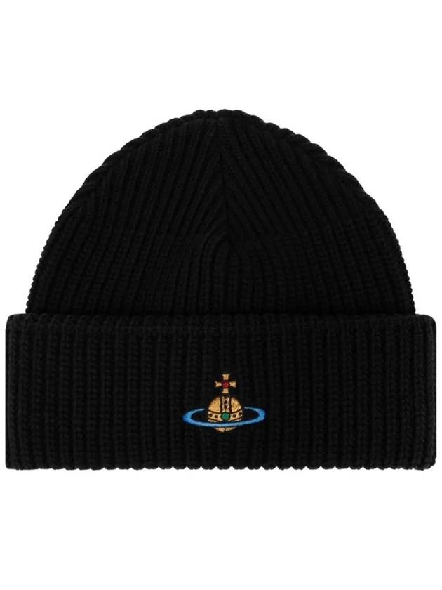 ORB Logo Sporty Beanie Black - VIVIENNE WESTWOOD - BALAAN 2