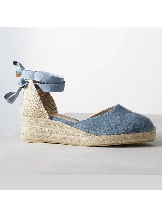 Carina Carina 30 canvas jute espadrille wedge sandals blue - CASTANER - BALAAN 1