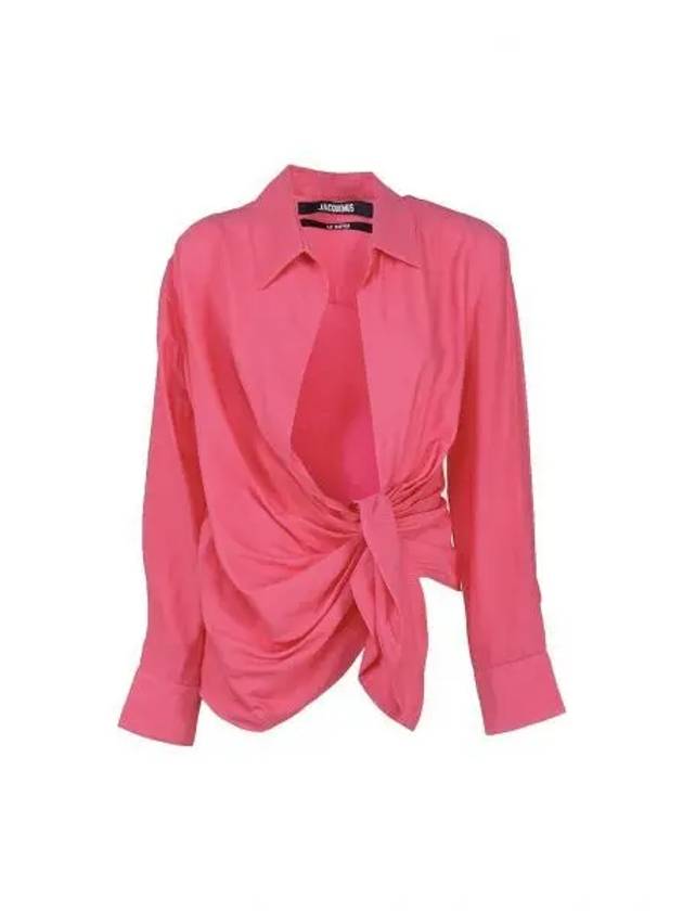 Le Chemise Bahia Tied Sash Shirt Pink - JACQUEMUS - BALAAN 2