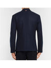 Men's Unstitched Boy Wool Blazer Jacket Navy - THOM BROWNE - BALAAN 5