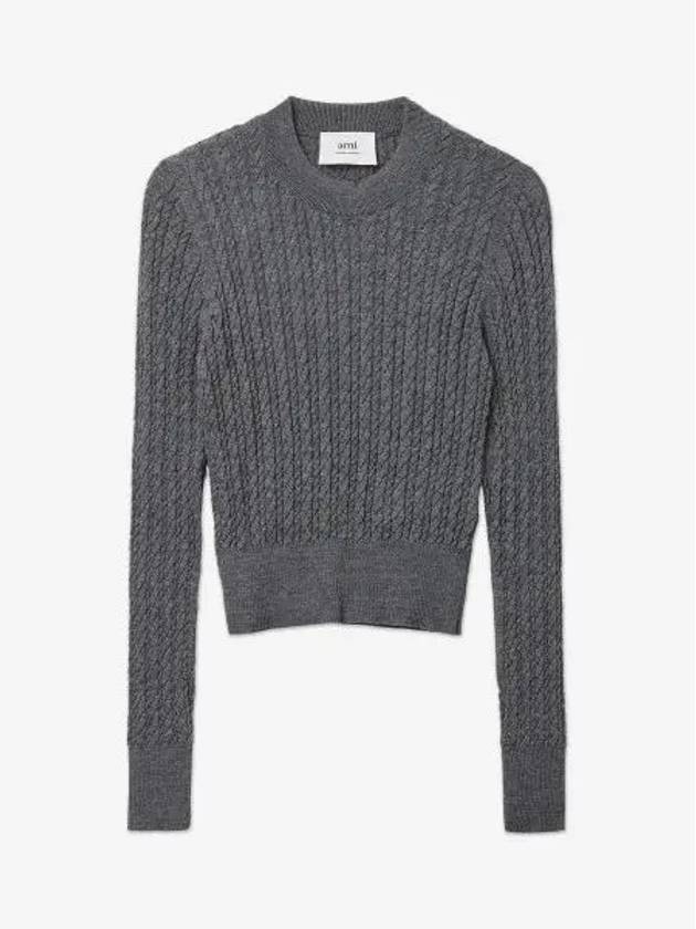 Cable Knit Top Grey - AMI - BALAAN 2