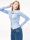 COLLAR KNITTED SHIRTS COZY BLUE - ASCENTCITY - BALAAN 3