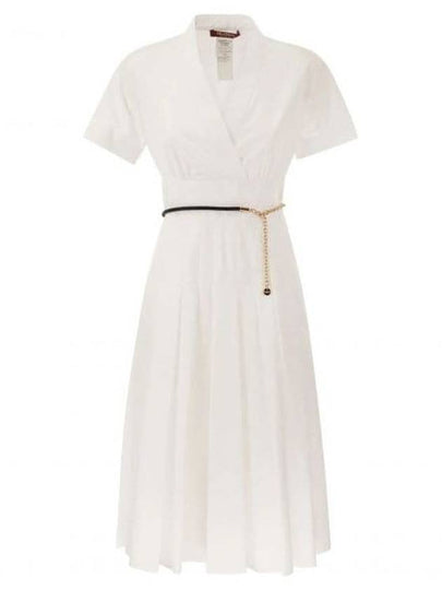 Alatri V-neck Cotton Long Dress White - MAX MARA - BALAAN 2