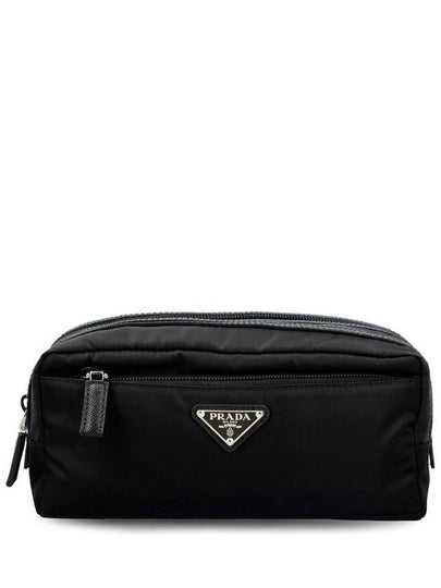 Triangle Logo Nylon Pouch Bag Black - PRADA - BALAAN 2