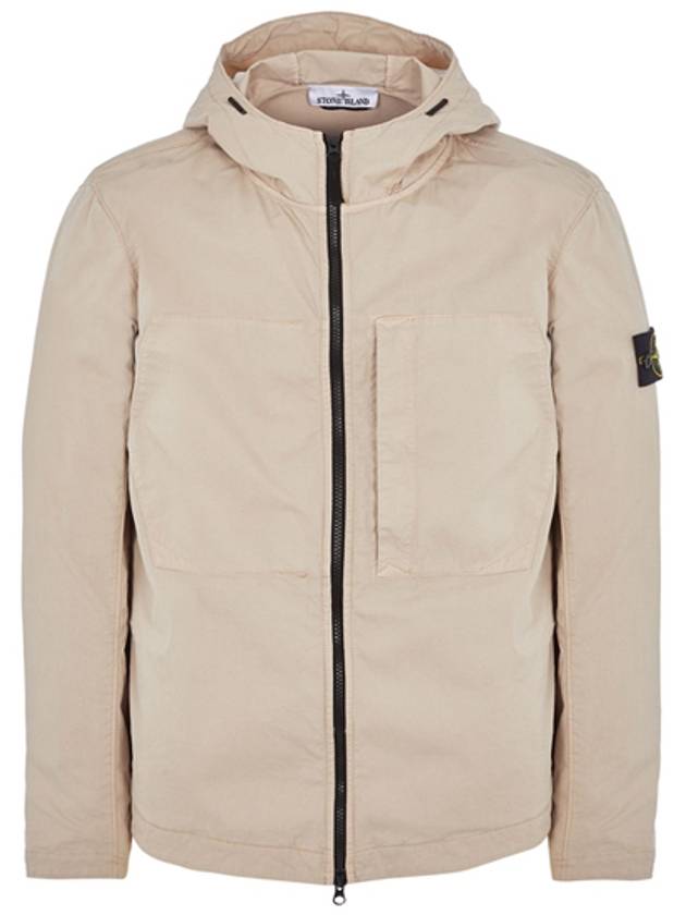 Men's Wappen Patch Supima Cotton Hooded Jacket Dove Grey - STONE ISLAND - BALAAN 2